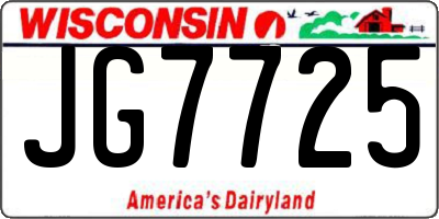 WI license plate JG7725
