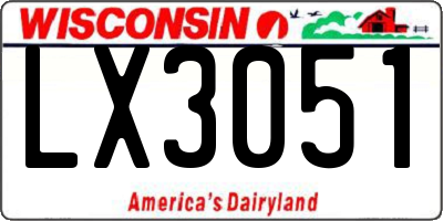 WI license plate LX3051