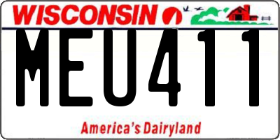 WI license plate MEU411