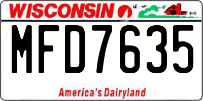 WI license plate MFD7635