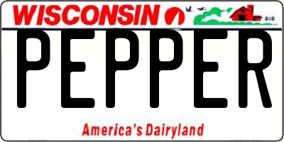 WI license plate PEPPER