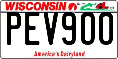 WI license plate PEV900