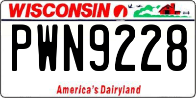 WI license plate PWN9228