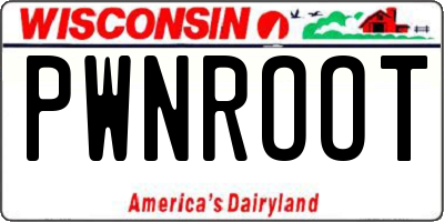 WI license plate PWNROOT