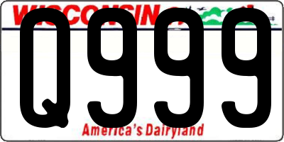 WI license plate Q999
