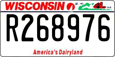 WI license plate R268976