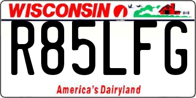 WI license plate R85LFG