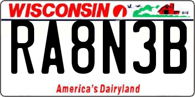 WI license plate RA8N3B