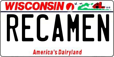 WI license plate RECAMEN