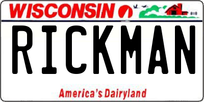 WI license plate RICKMAN