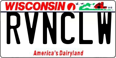 WI license plate RVNCLW