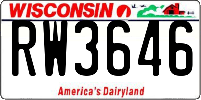 WI license plate RW3646