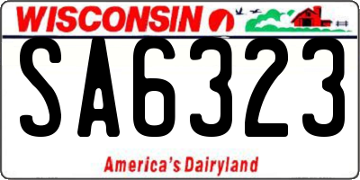 WI license plate SA6323