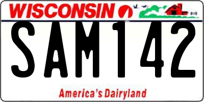 WI license plate SAM142