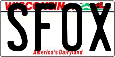 WI license plate SFOX