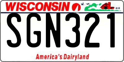 WI license plate SGN321