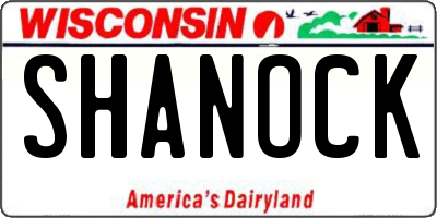 WI license plate SHANOCK