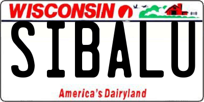 WI license plate SIBALU