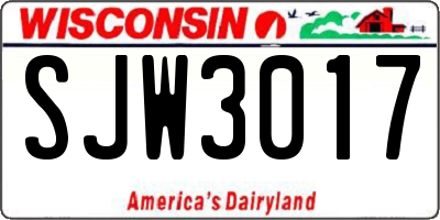 WI license plate SJW3017