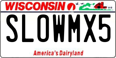 WI license plate SLOWMX5