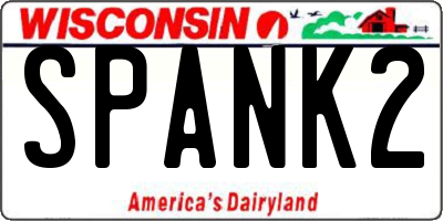 WI license plate SPANK2