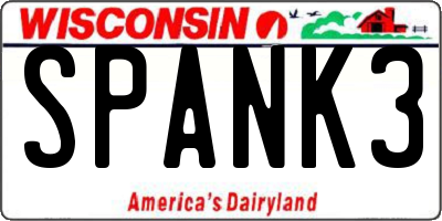 WI license plate SPANK3