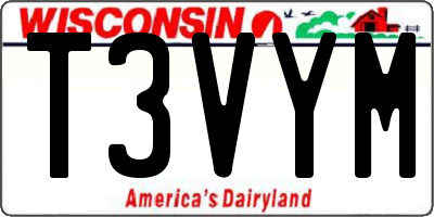 WI license plate T3VYM