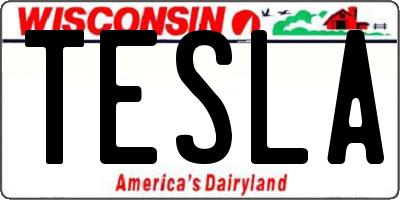 WI license plate TESLA