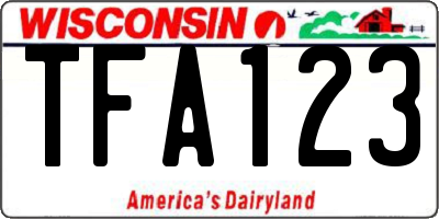 WI license plate TFA123