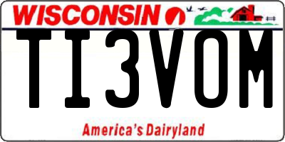 WI license plate TI3VOM