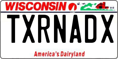 WI license plate TXRNADX