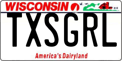 WI license plate TXSGRL