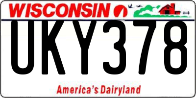 WI license plate UKY378