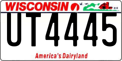 WI license plate UT4445