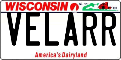 WI license plate VELARR