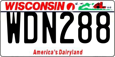 WI license plate WDN288