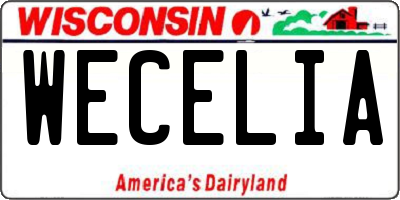 WI license plate WECELIA