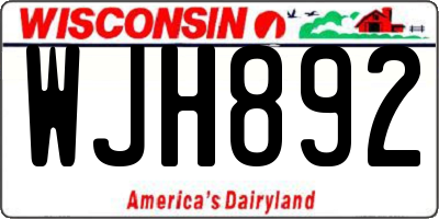 WI license plate WJH892