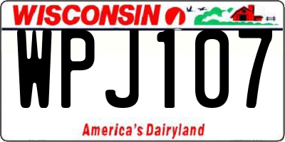 WI license plate WPJ107