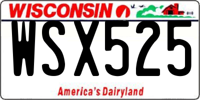 WI license plate WSX525