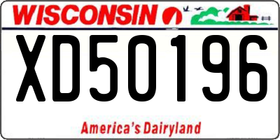 WI license plate XD50196