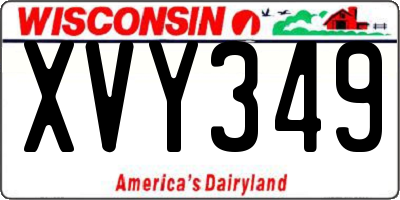 WI license plate XVY349