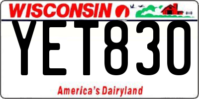 WI license plate YET830