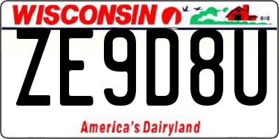 WI license plate ZE9D8U