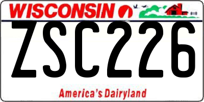 WI license plate ZSC226