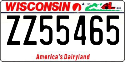 WI license plate ZZ55465