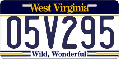 WV license plate 05V295