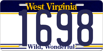 WV license plate 1698