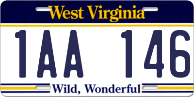 WV license plate 1AA146