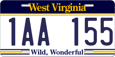 WV license plate 1AA155